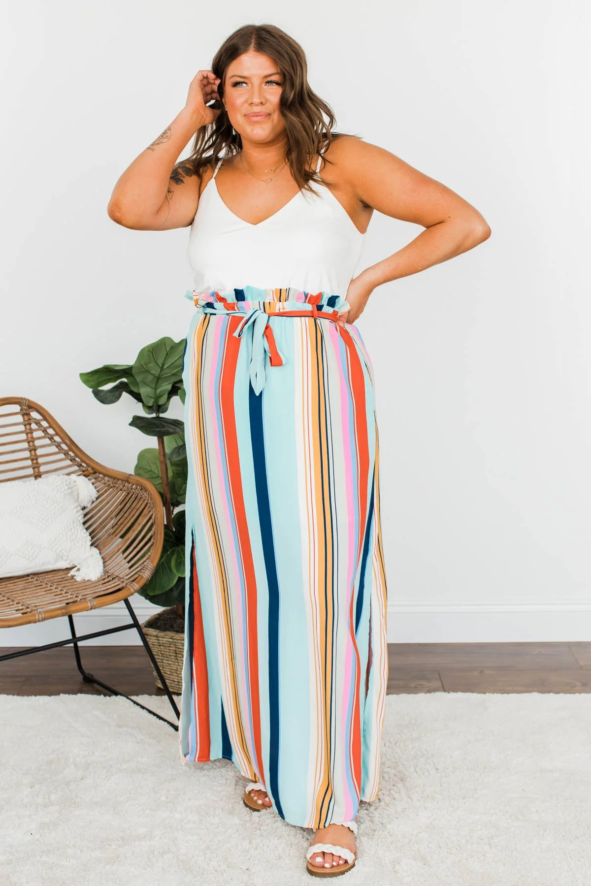 Sensational Summer Days Maxi Dress- Striped Multi-Color - Image 4