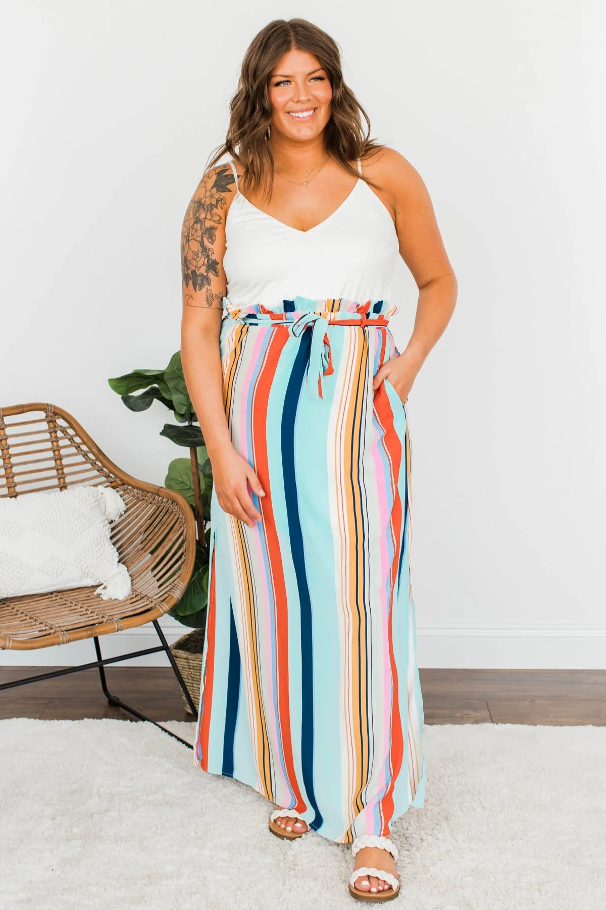 Sensational Summer Days Maxi Dress- Striped Multi-Color - Image 8