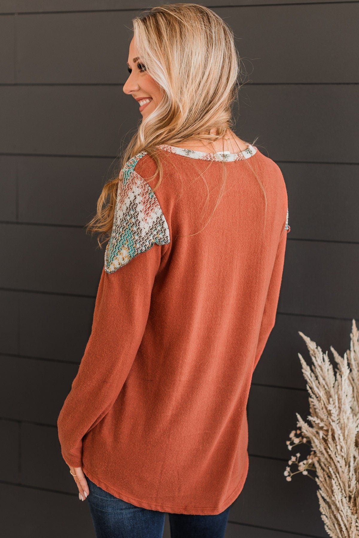 Seriously Happy Knit Top- Rust - Image 6
