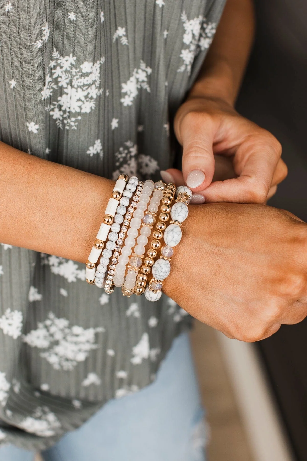 Set For Success Beaded Bracelet Set- Natural - Image 2