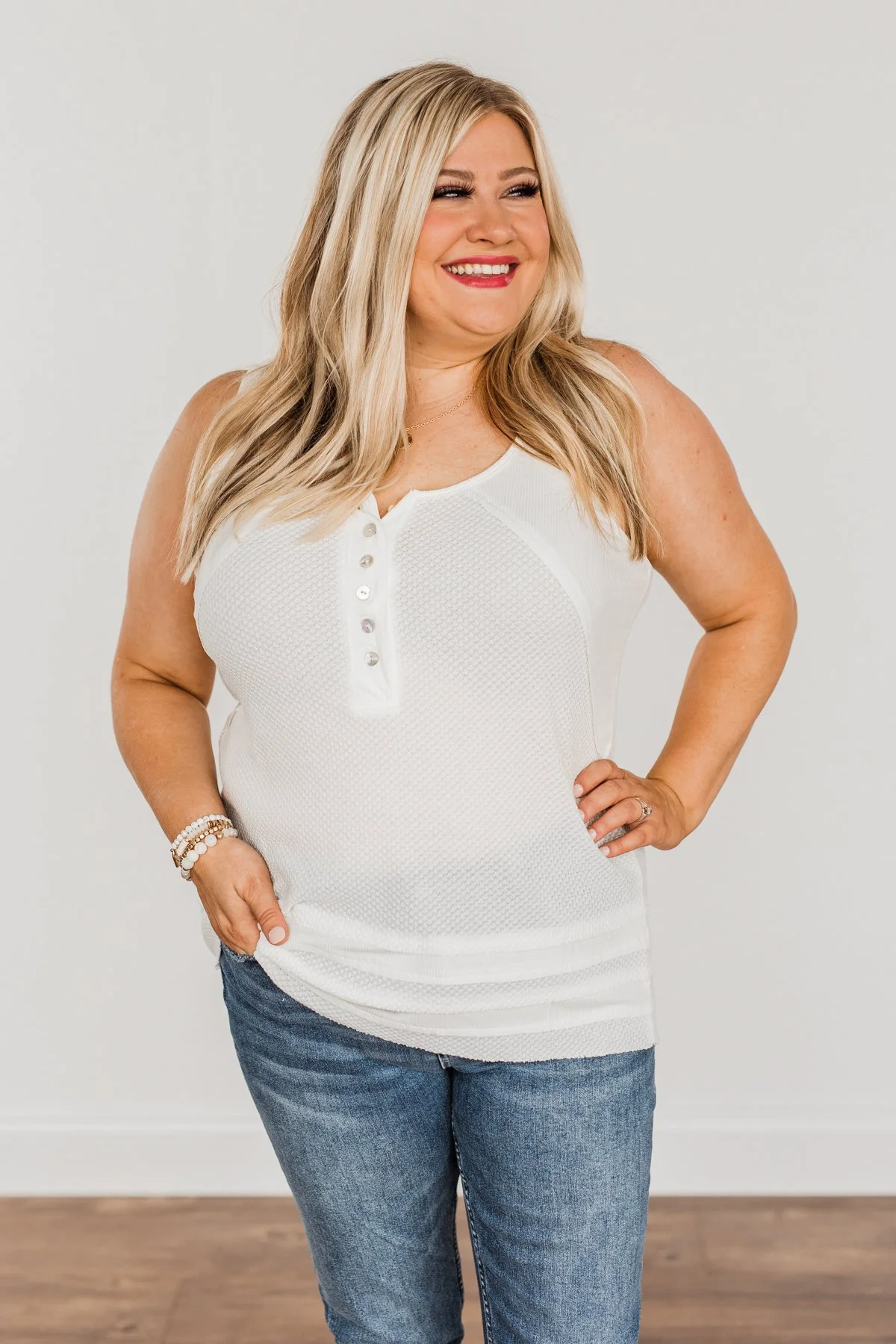 Set Yourself Free Knit Tank Top- Ivory - Image 5