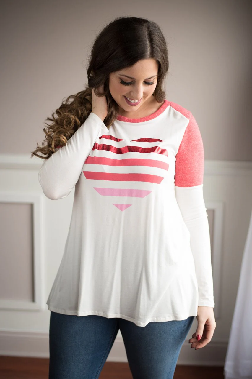 Shades of Pink Heart Top - Image 4