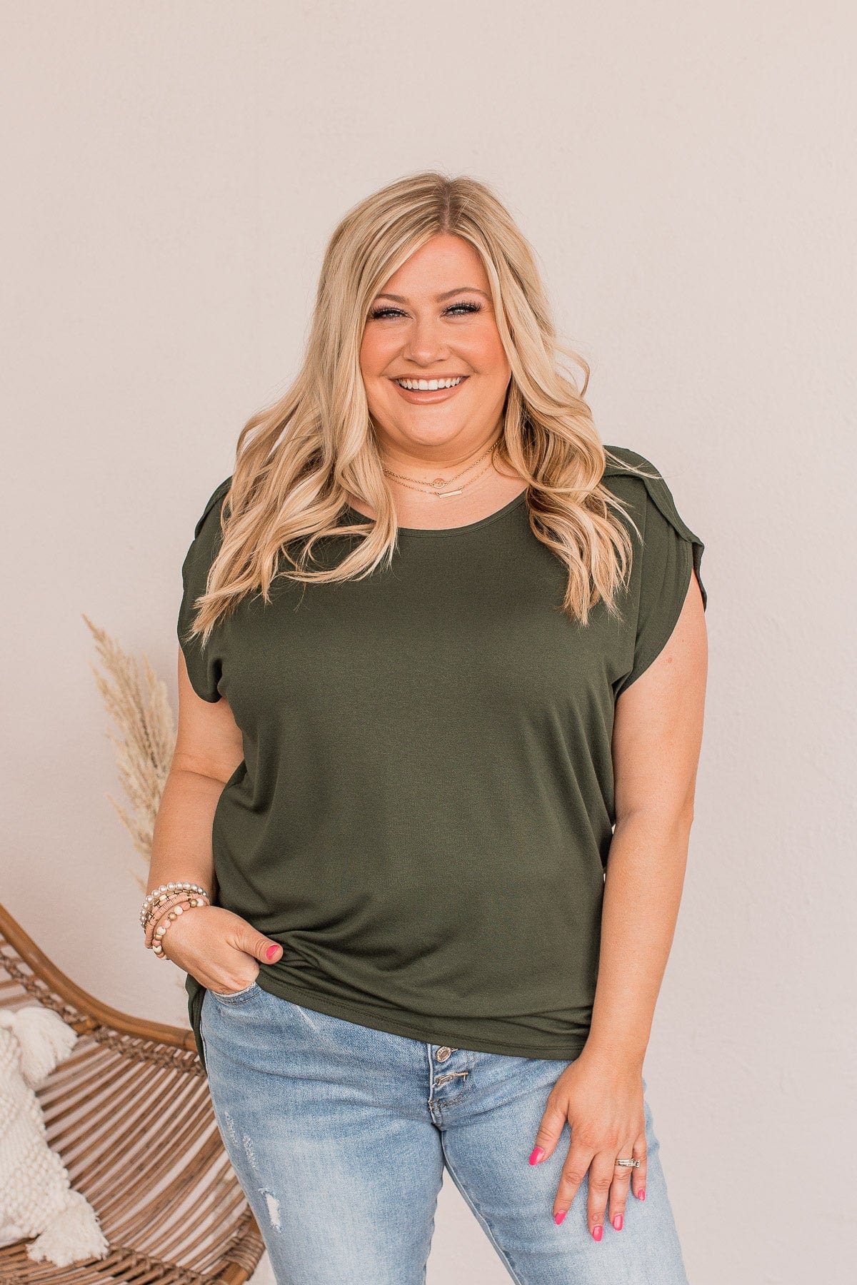 Shake Things Up Sleeveless Top- Dark Olive - Image 4