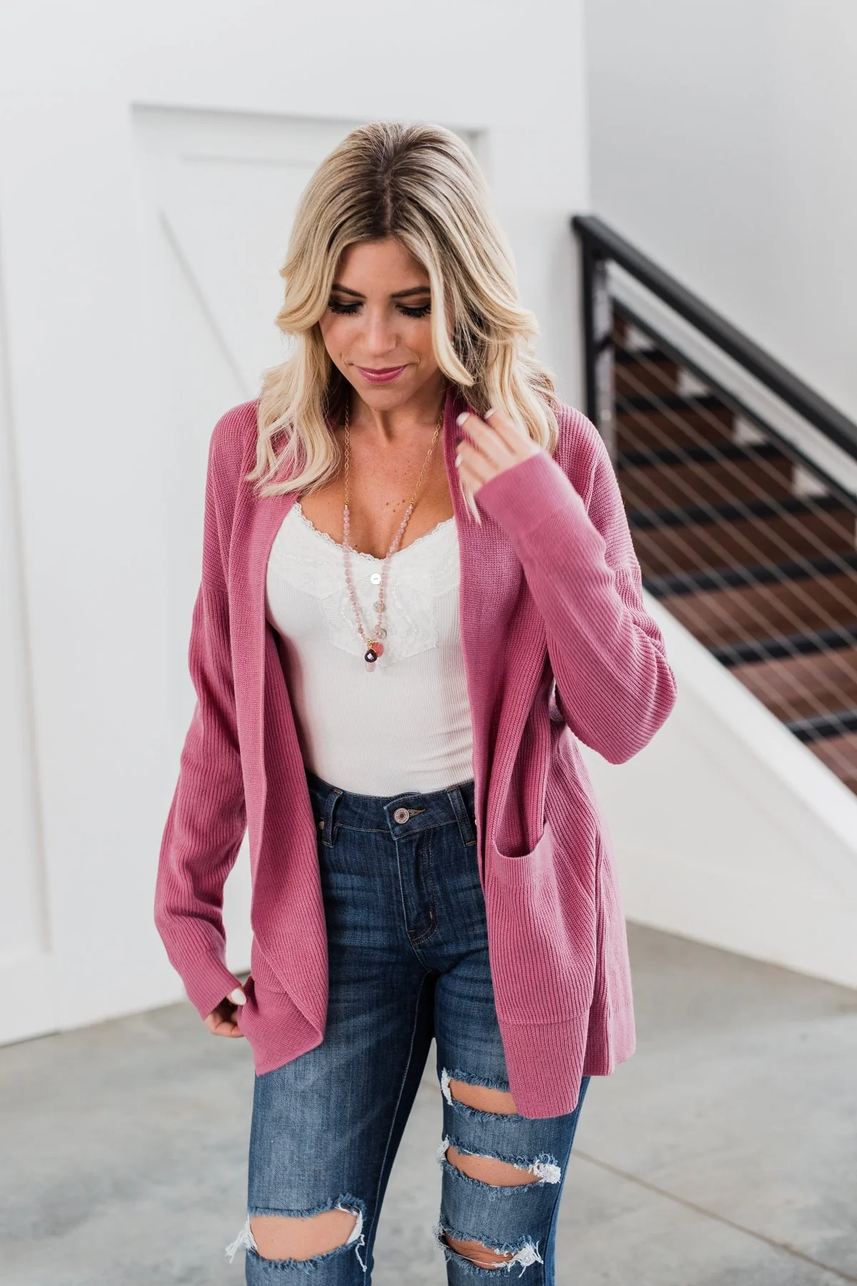 Share The Love Knit Cardigan- Orchid - Image 11