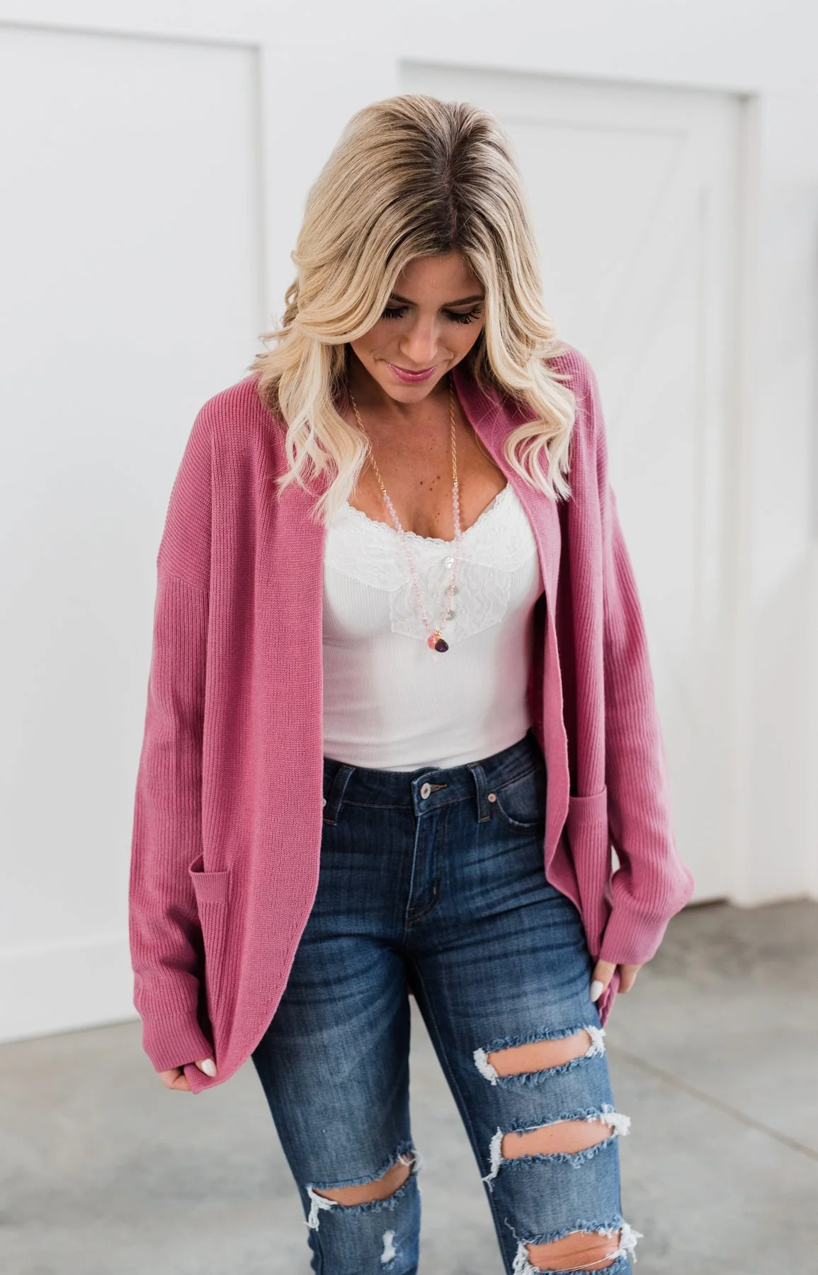 Share The Love Knit Cardigan- Orchid - Image 9