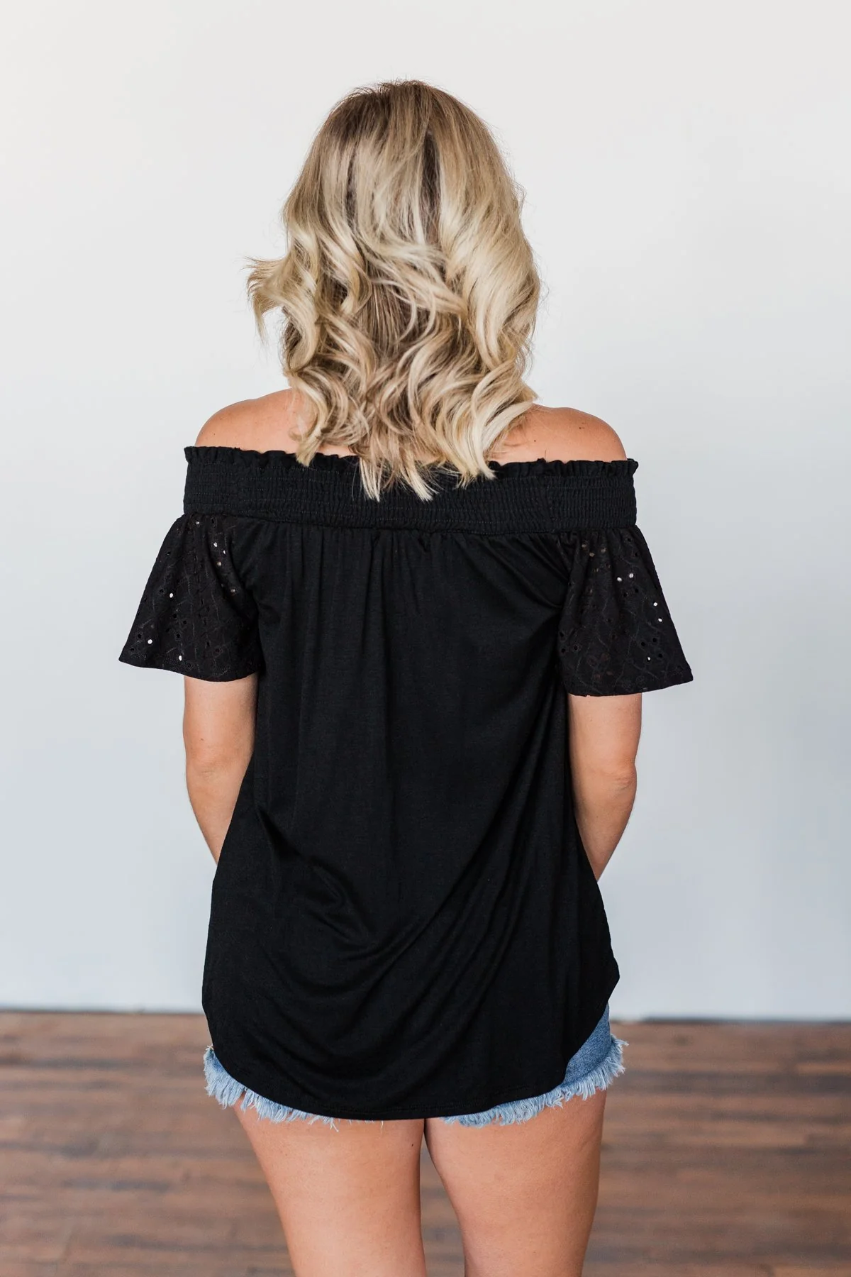 Share Your Dreams Off The Shoulder Top- Black - Image 13