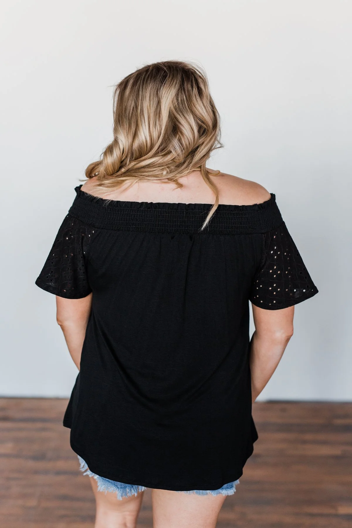 Share Your Dreams Off The Shoulder Top- Black - Image 8