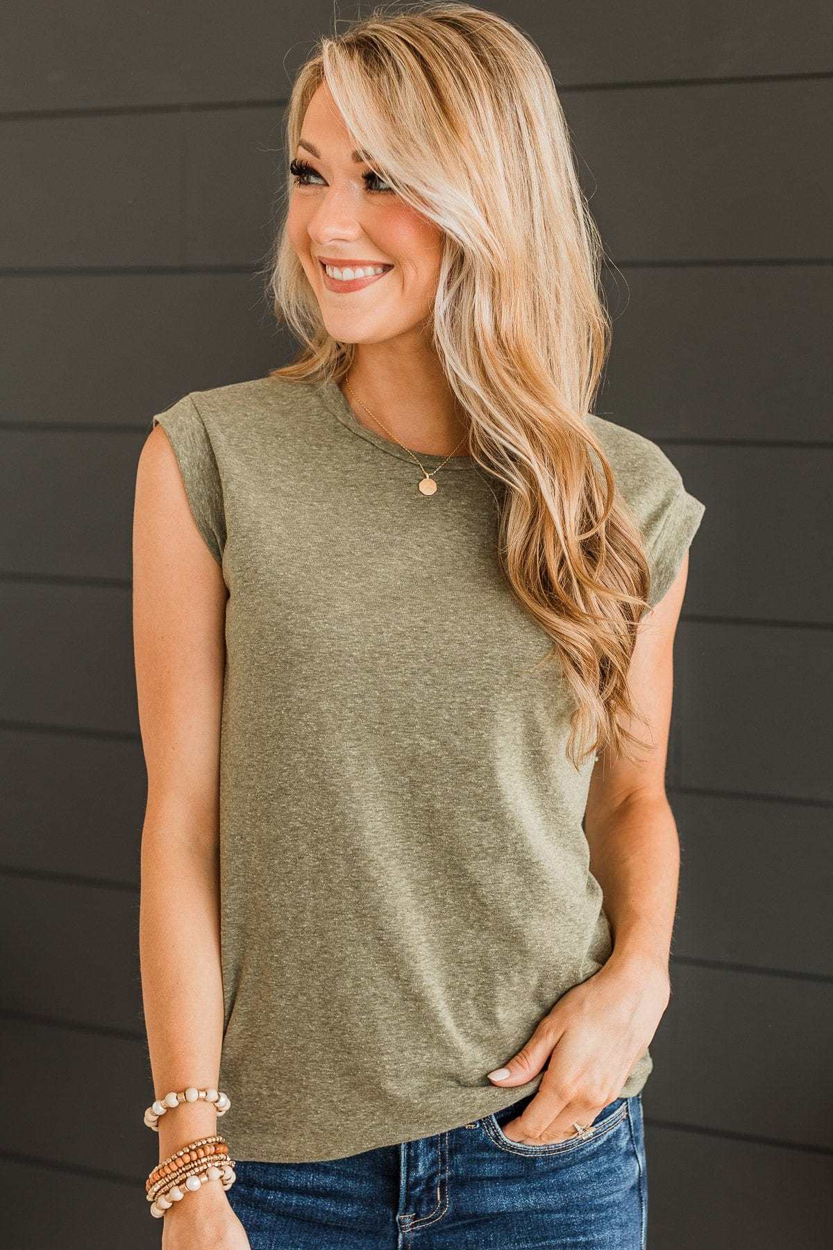 Share Your Happiness Knit Top- Olive - Image 3