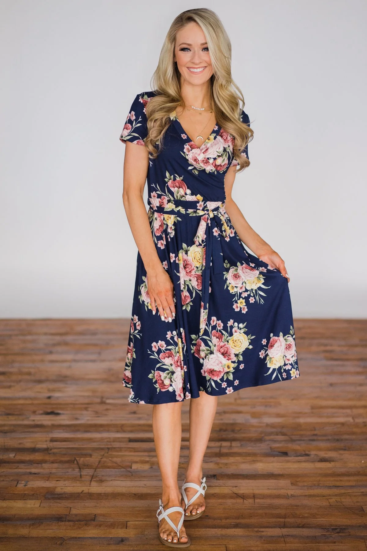 She Loves Floral Dress - Navy - Image 2