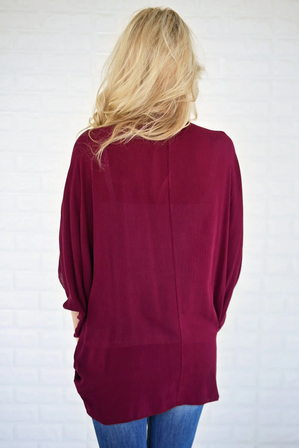 Sheer Burgundy Kimono - Image 6