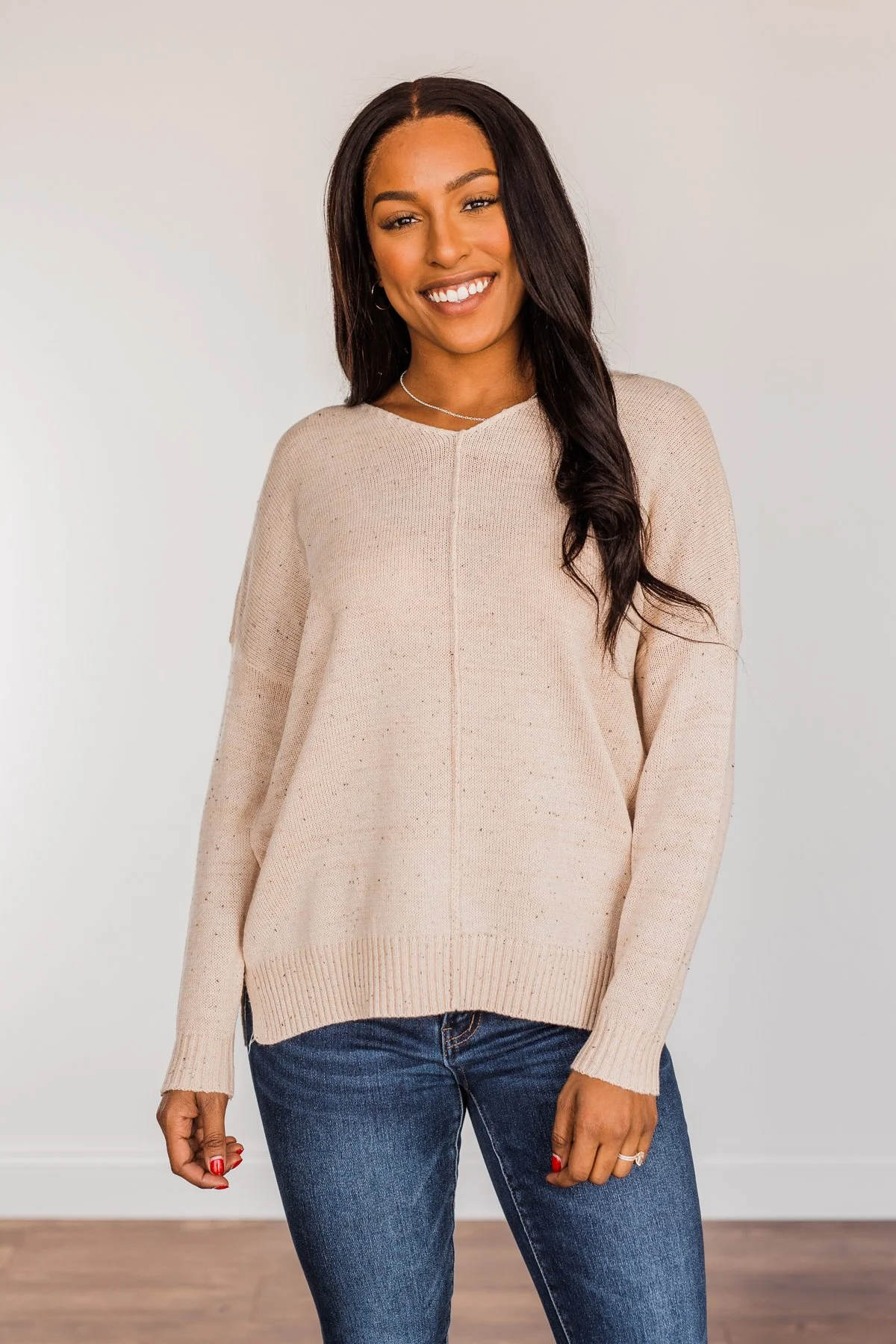 Sheer Delights Knit Sweater- Oatmeal - Image 2
