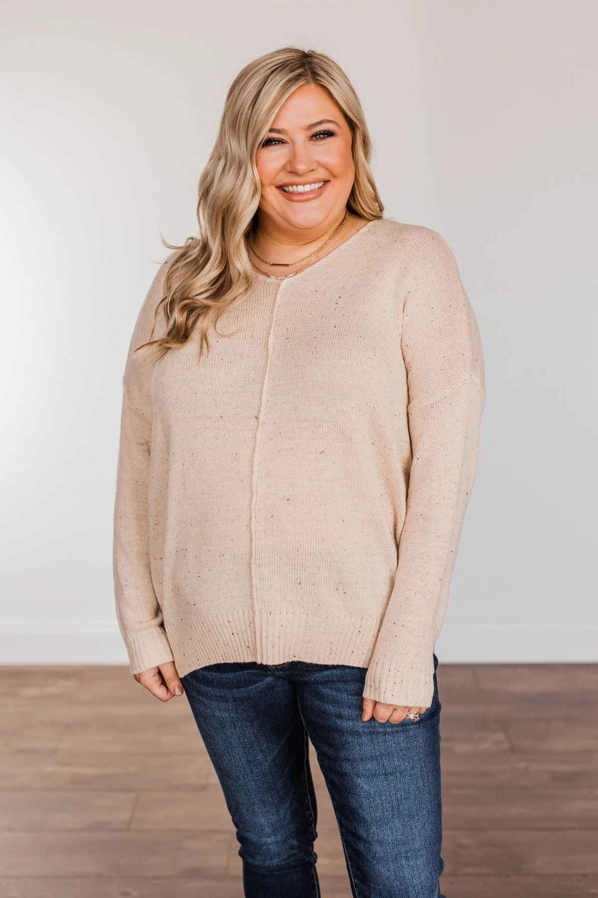 Sheer Delights Knit Sweater- Oatmeal - Image 3