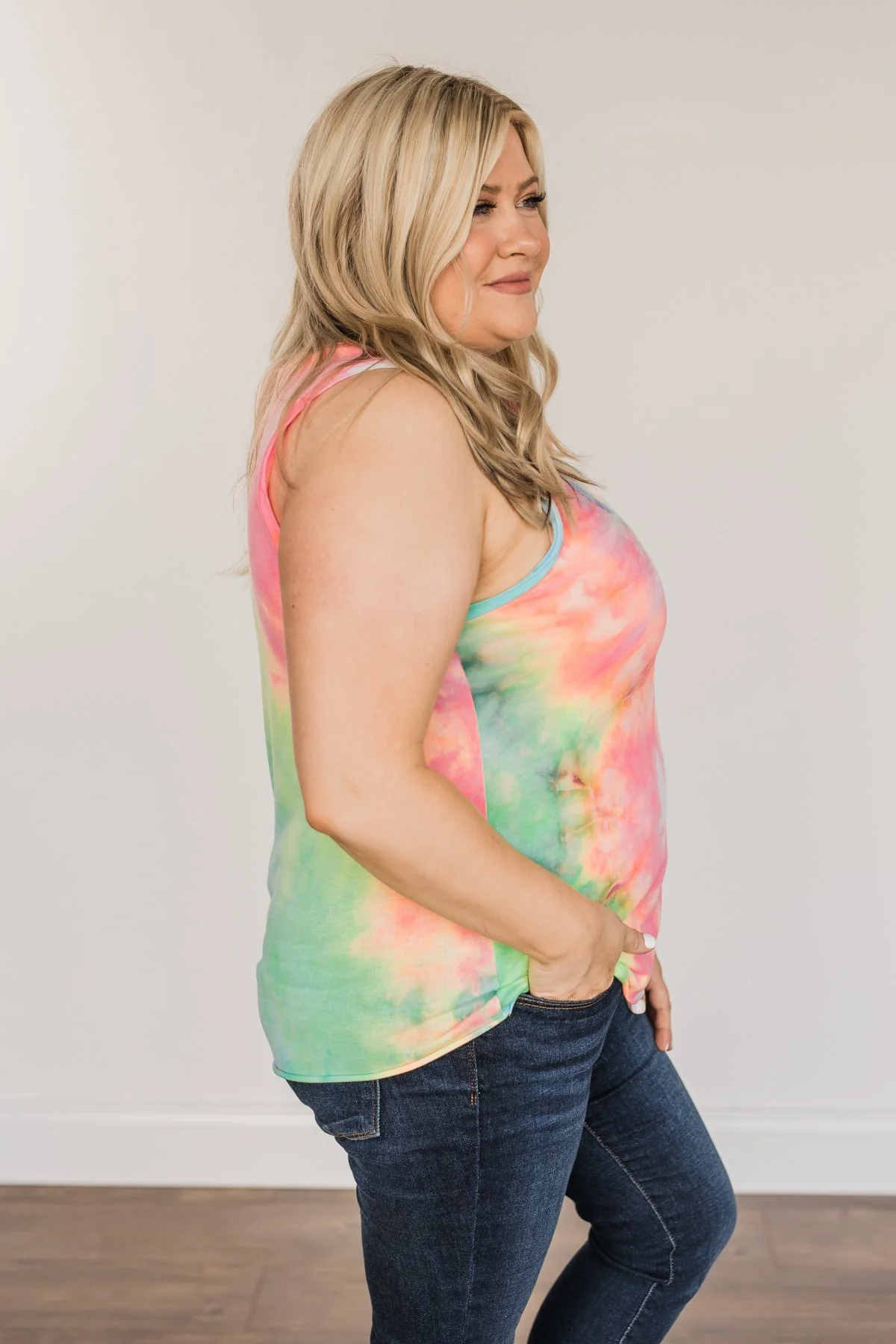 Shimmering Sunshine Tie-Dye Tank Top- Multi-Color - Image 11