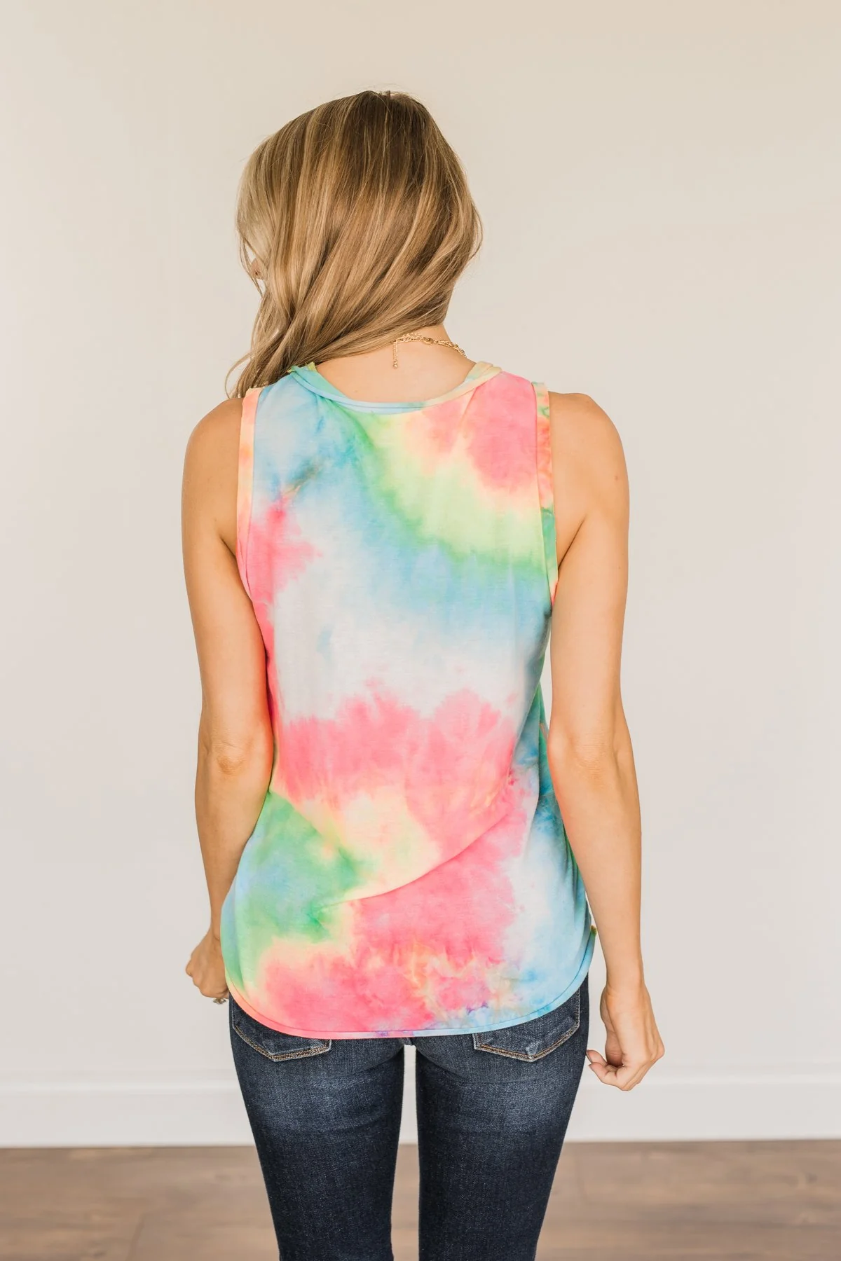 Shimmering Sunshine Tie-Dye Tank Top- Multi-Color - Image 12