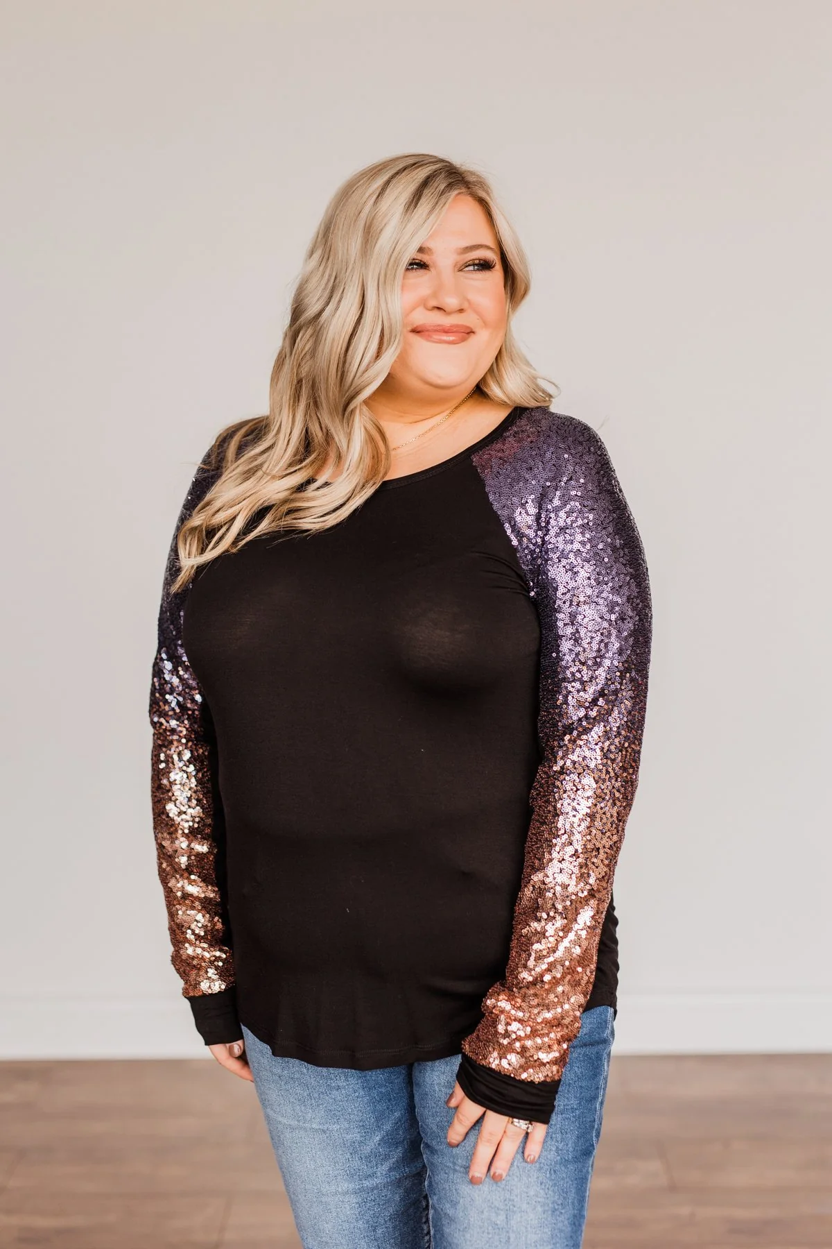 Shine Bright Sequin Top- Black - Image 9