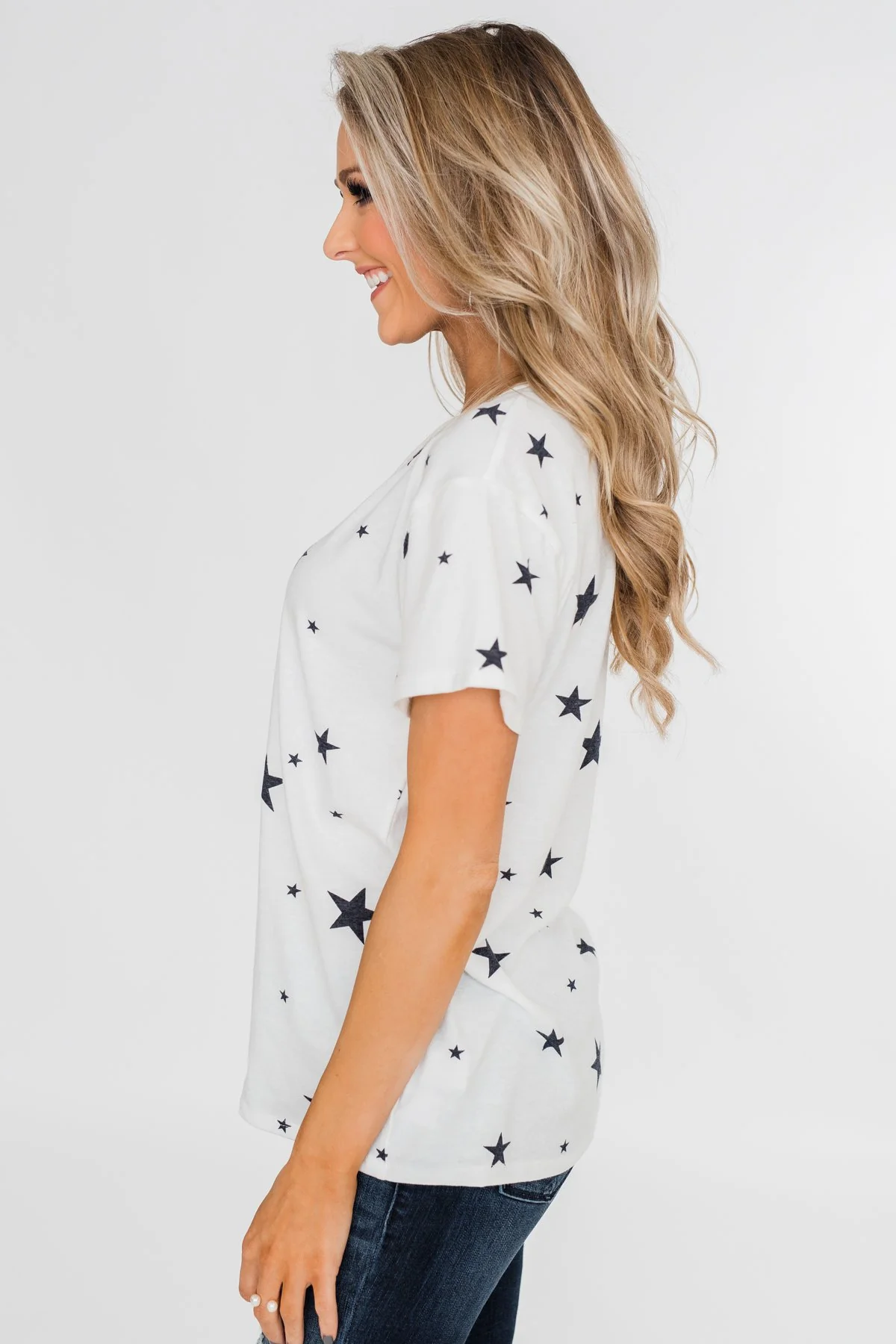 Shine On Criss-Cross Star Top- Ivory - Image 10