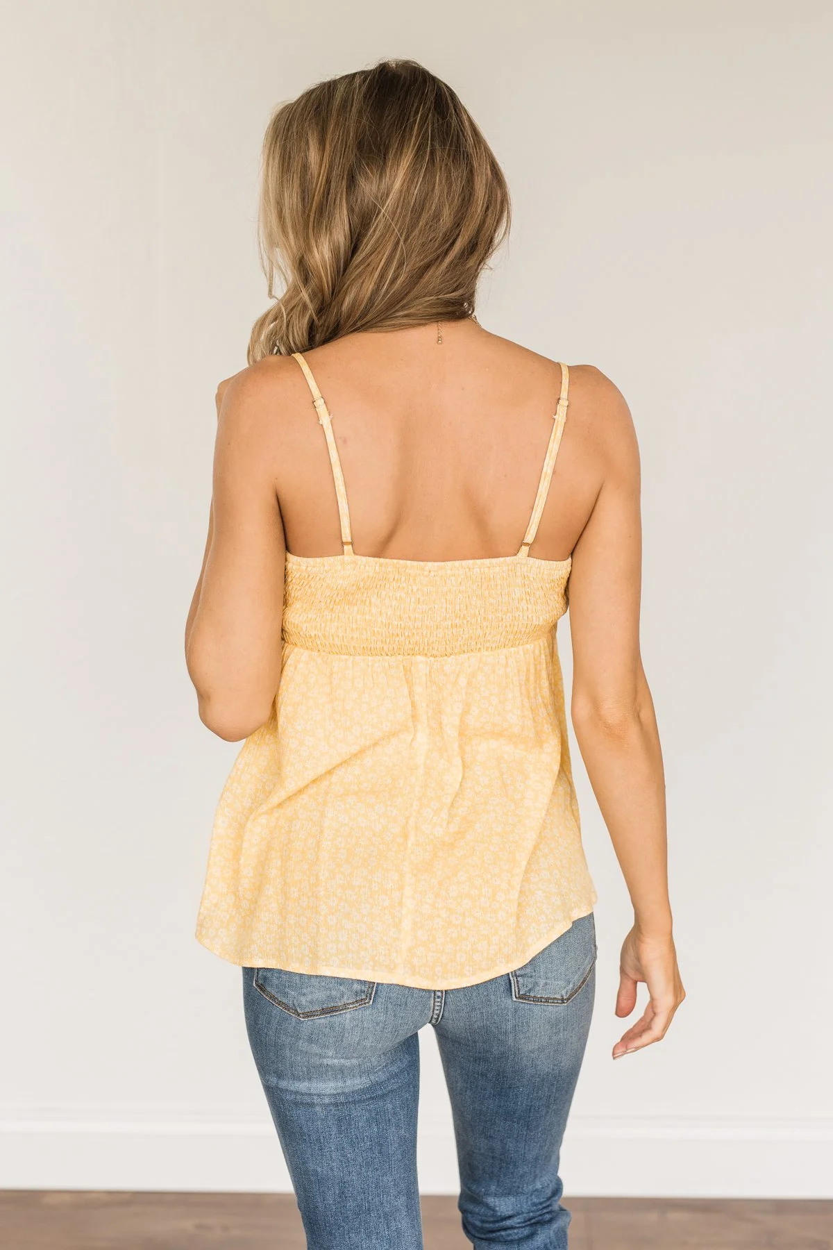 Shine Until Tomorrow Floral Tank Top- Soft Yellow - Image 9