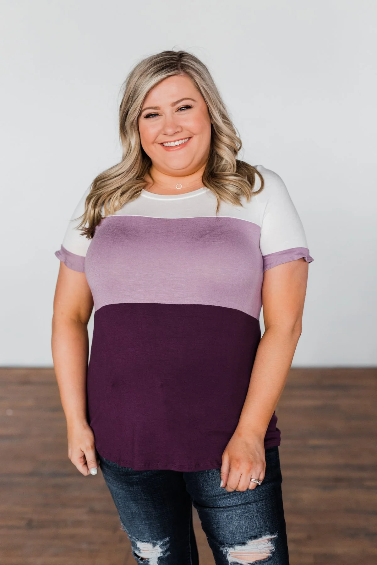 Show Me How Color Block Top- Shades Of Purple - Image 4