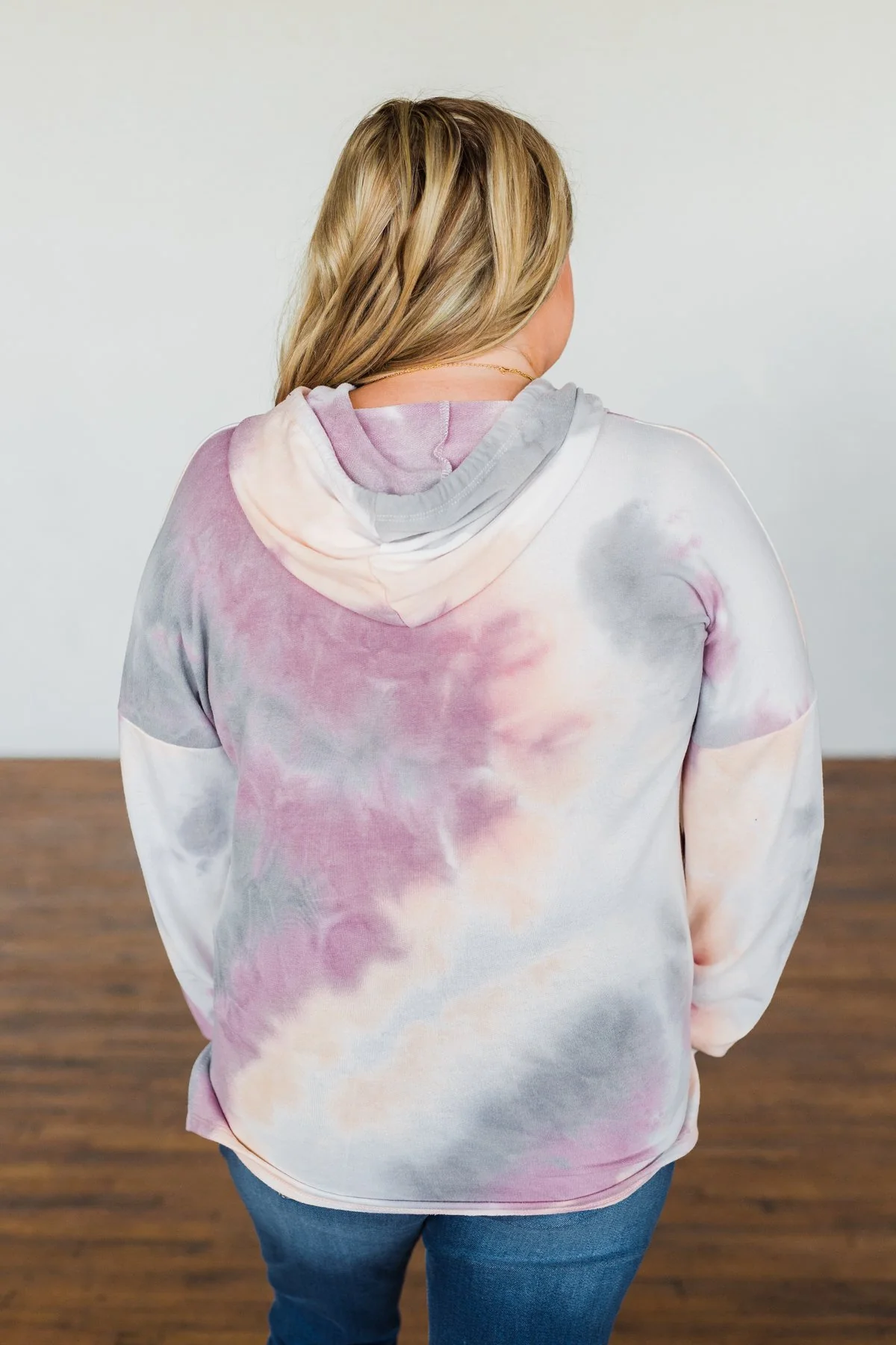 Show Me Some Love Tie Dye Hoodie- Orchid, Grey, Light Orange - Image 12