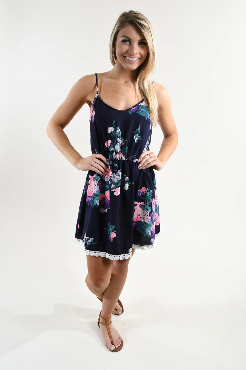 Show Me The Way Purple Floral Dress - Image 2