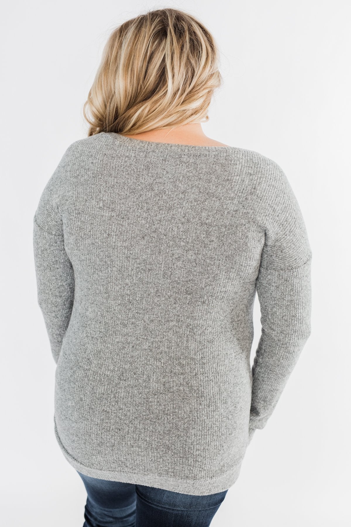 Show Stopper Black Lace Top- Grey - Image 10