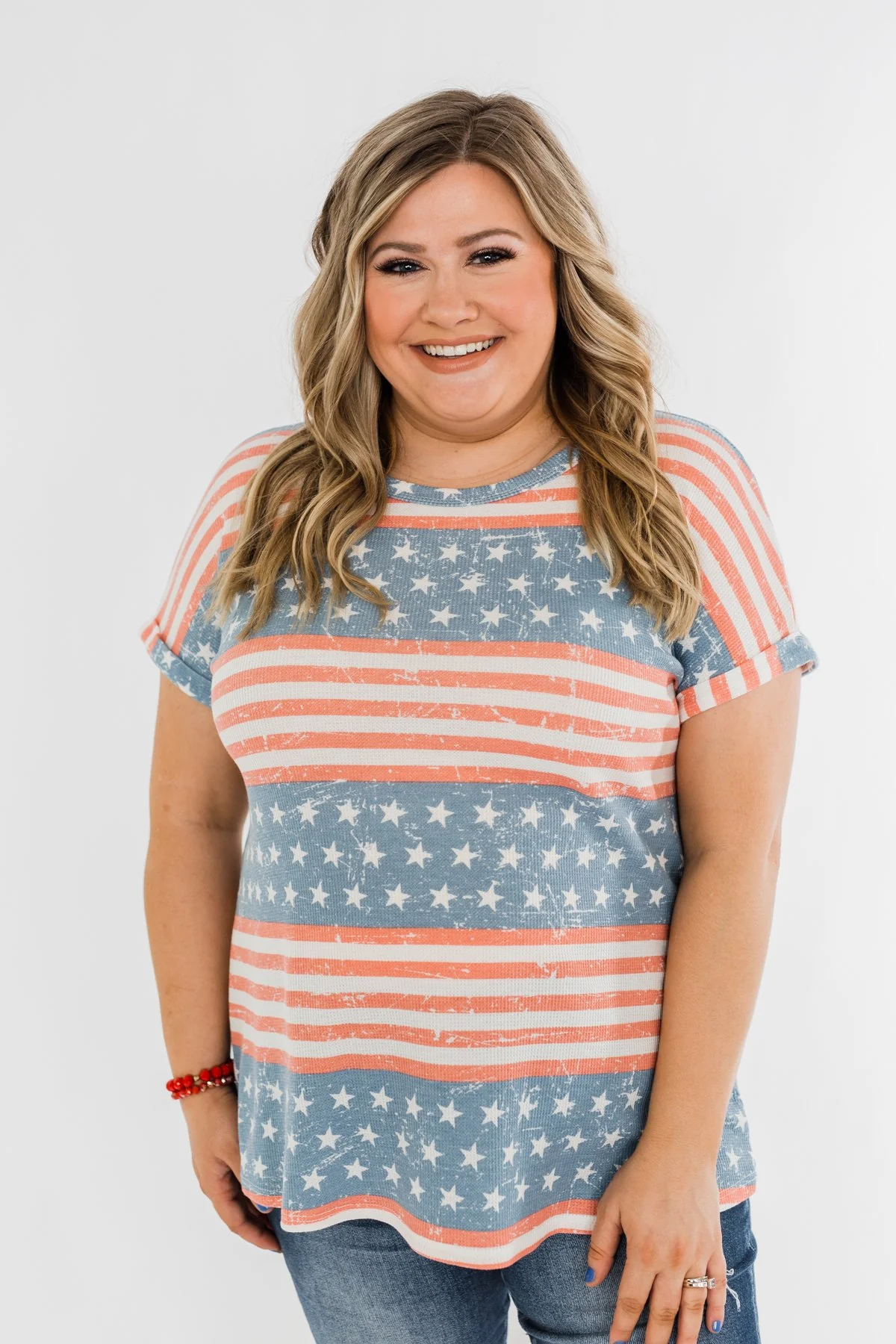 Show Your Spirit Printed Top- Americana - Image 5
