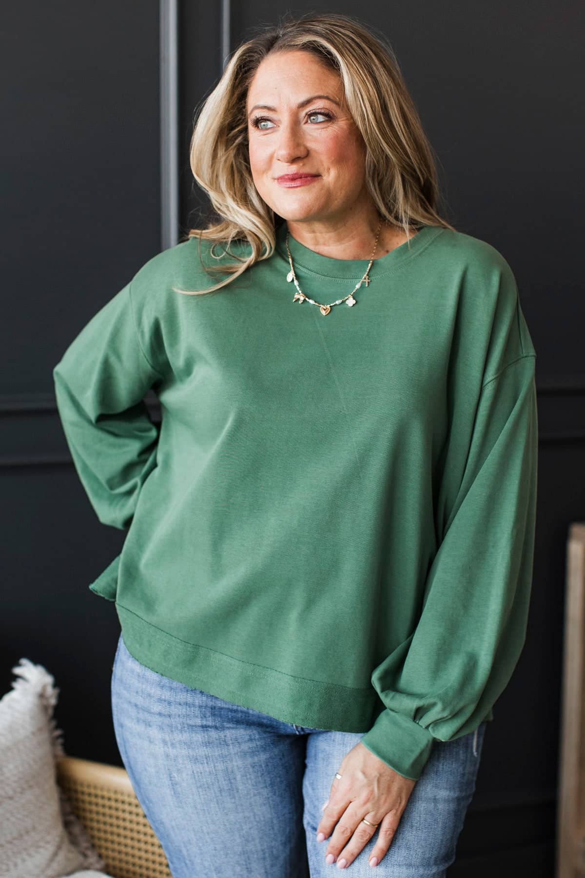Showing You Love Pullover Top- Light Jade - Image 3