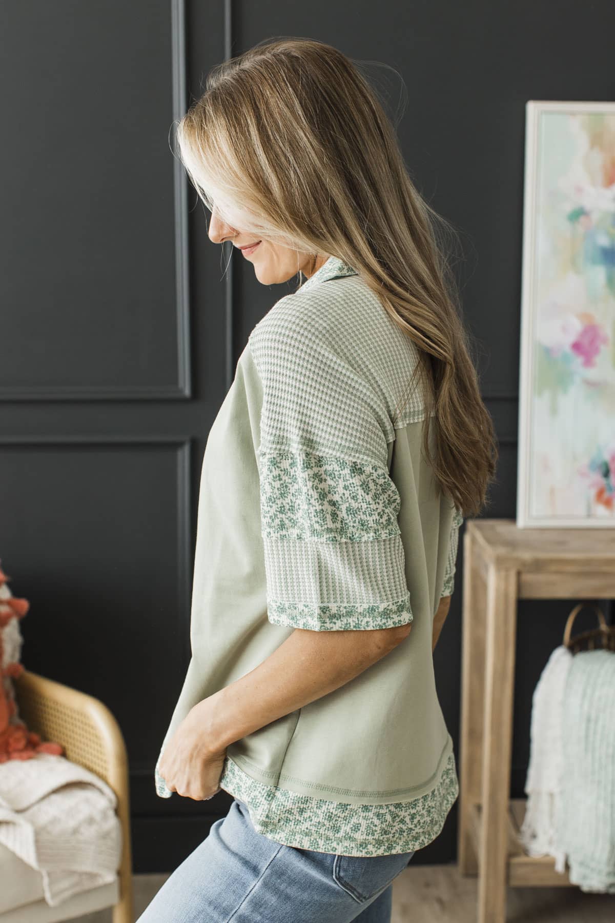 Side By Side Always Short Sleeve Top- Sage - Image 6