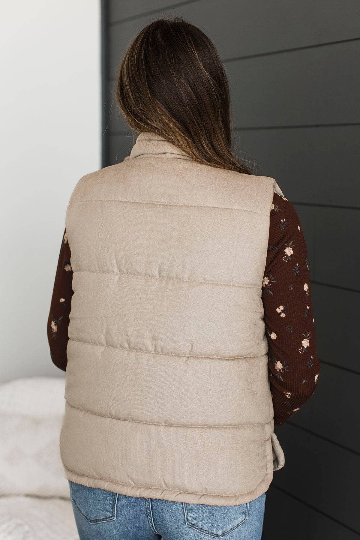 Sights Unseen Puffer Vest- Beige - Image 6