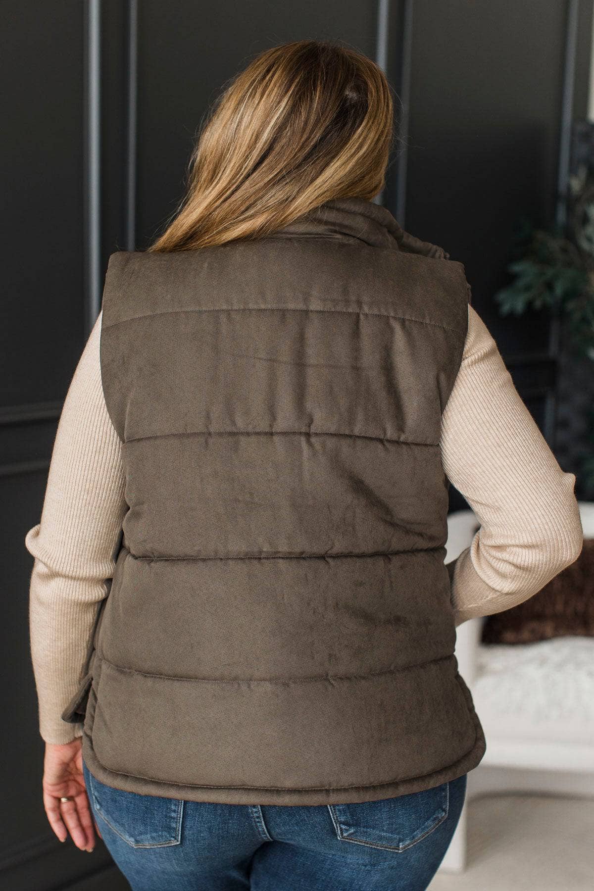 Sights Unseen Puffer Vest- Dusty Olive - Image 5