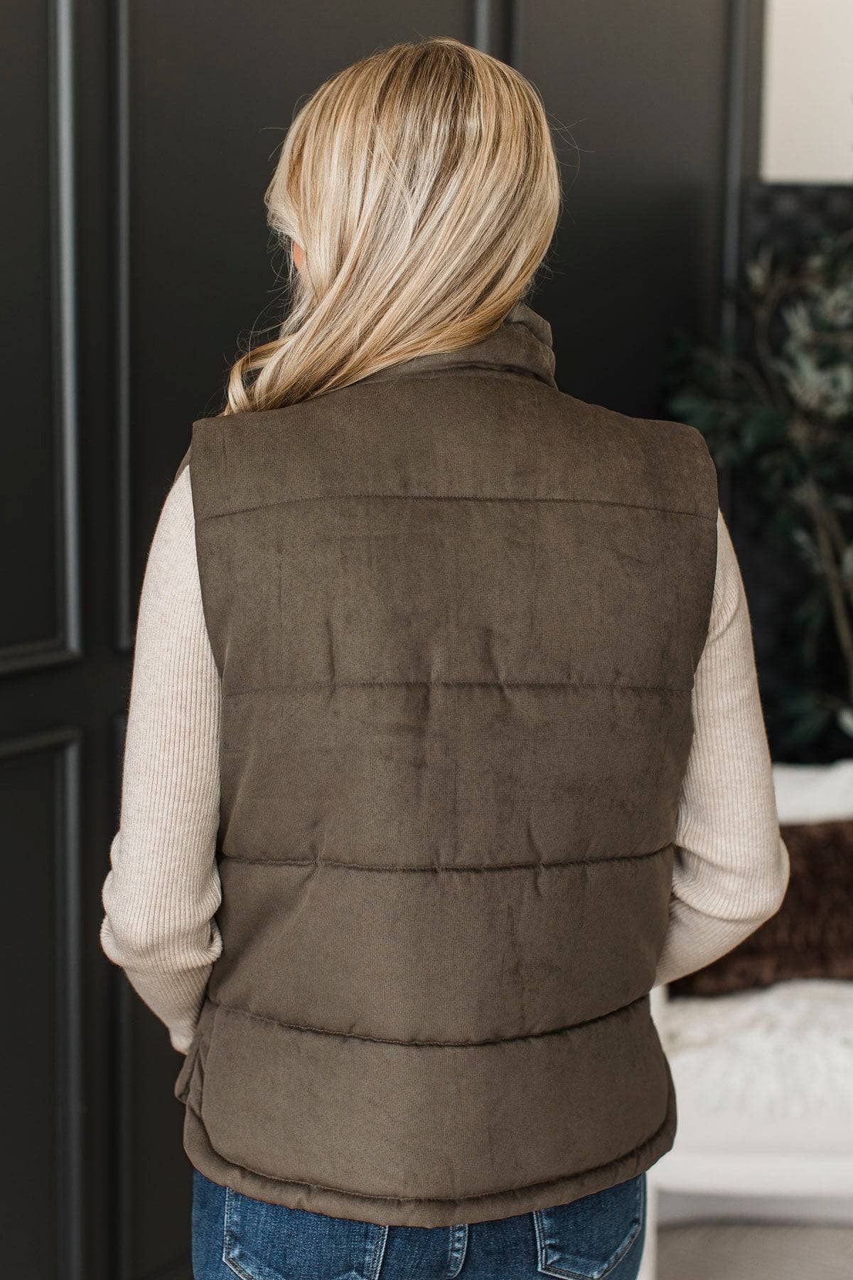 Sights Unseen Puffer Vest- Dusty Olive - Image 6