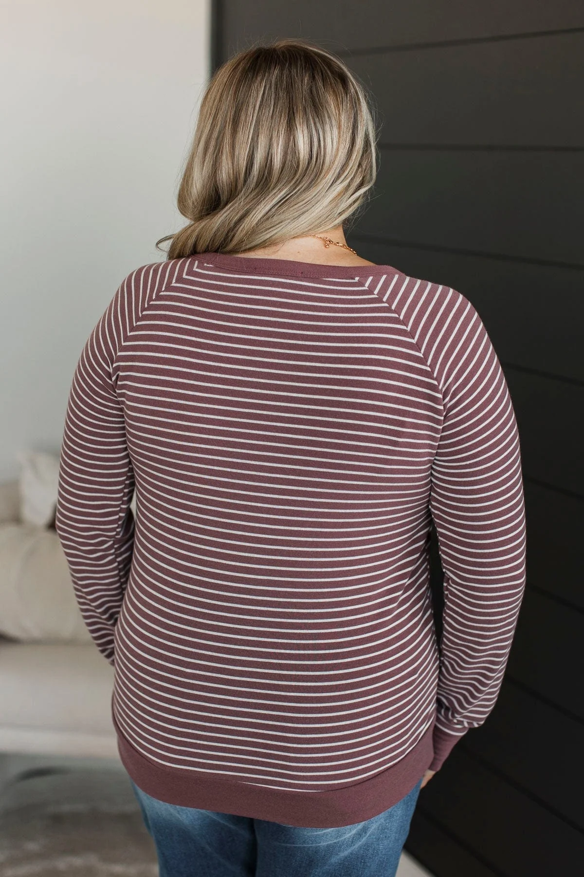 Sign Of The Times Striped Top- Marsala - Image 8