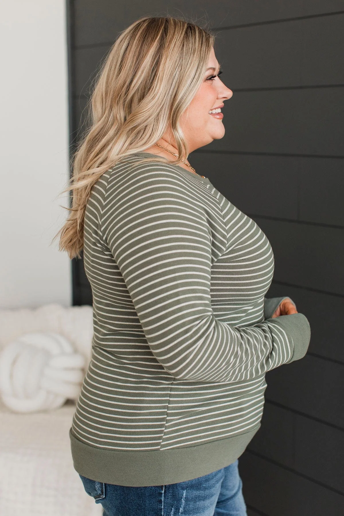 Sign Of The Times Striped Top- Olive - Image 6