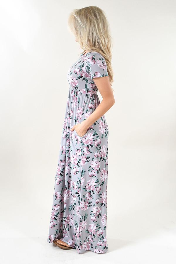 Silver Dreams Floral Maxi Dress - Image 5