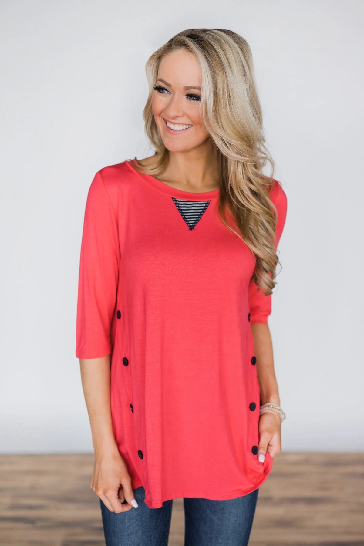 Simple Beauty Bright Punch Button Top - Image 3