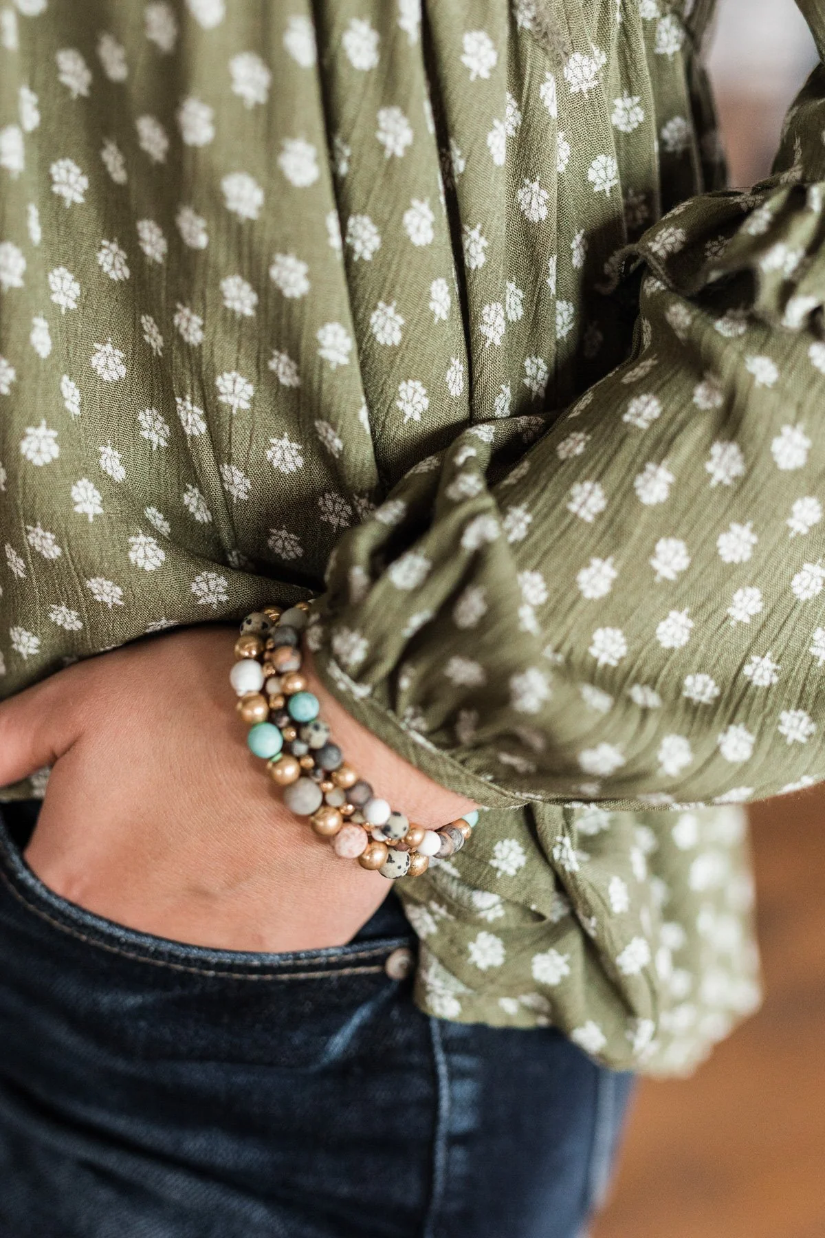Simple & Chic Beaded Bracelet Set- Multi-Color - Image 2
