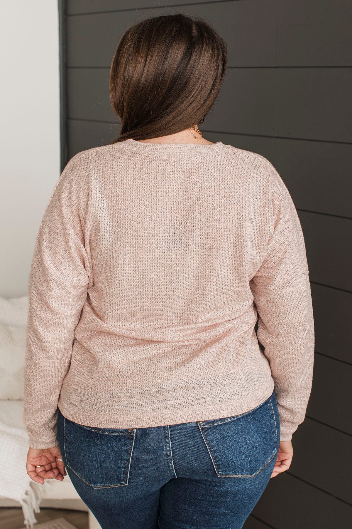 Simple Delights Knit Henley Top- Blush - Image 10