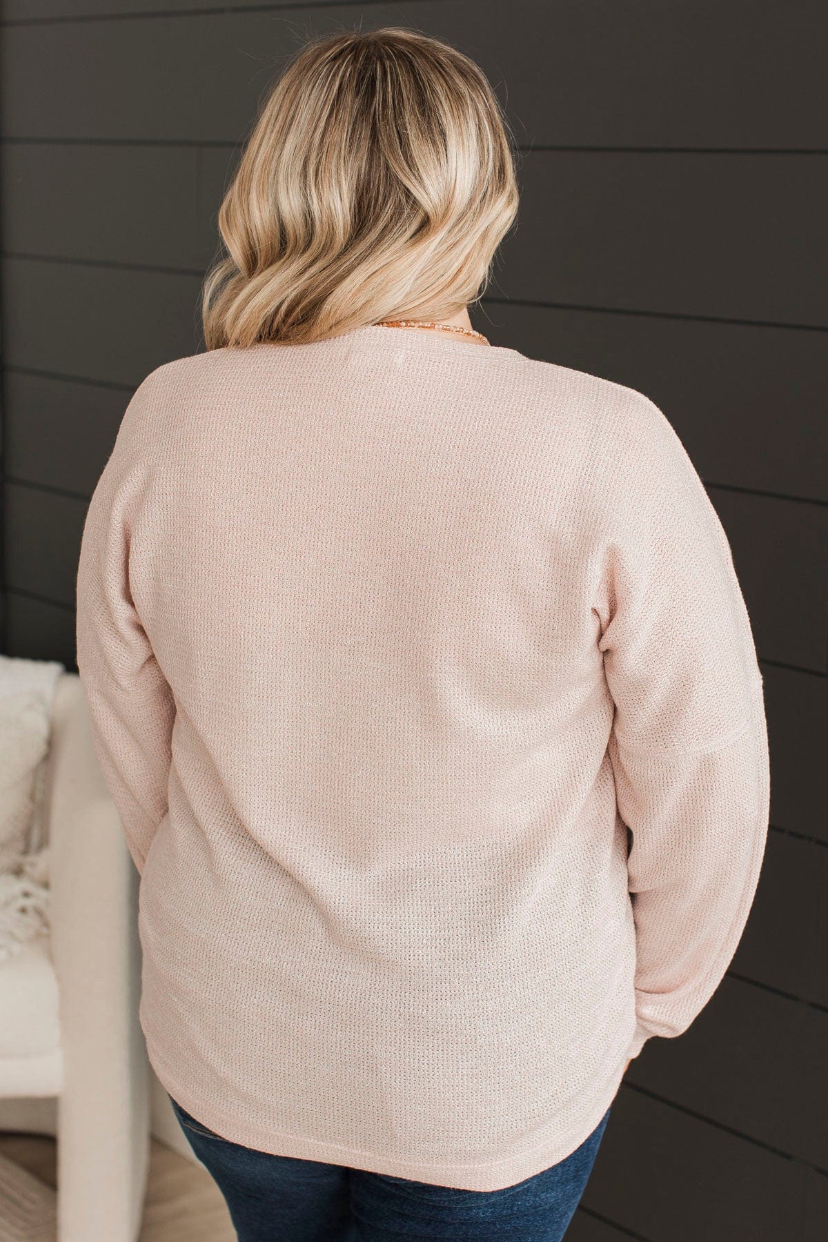 Simple Delights Knit Henley Top- Blush - Image 11