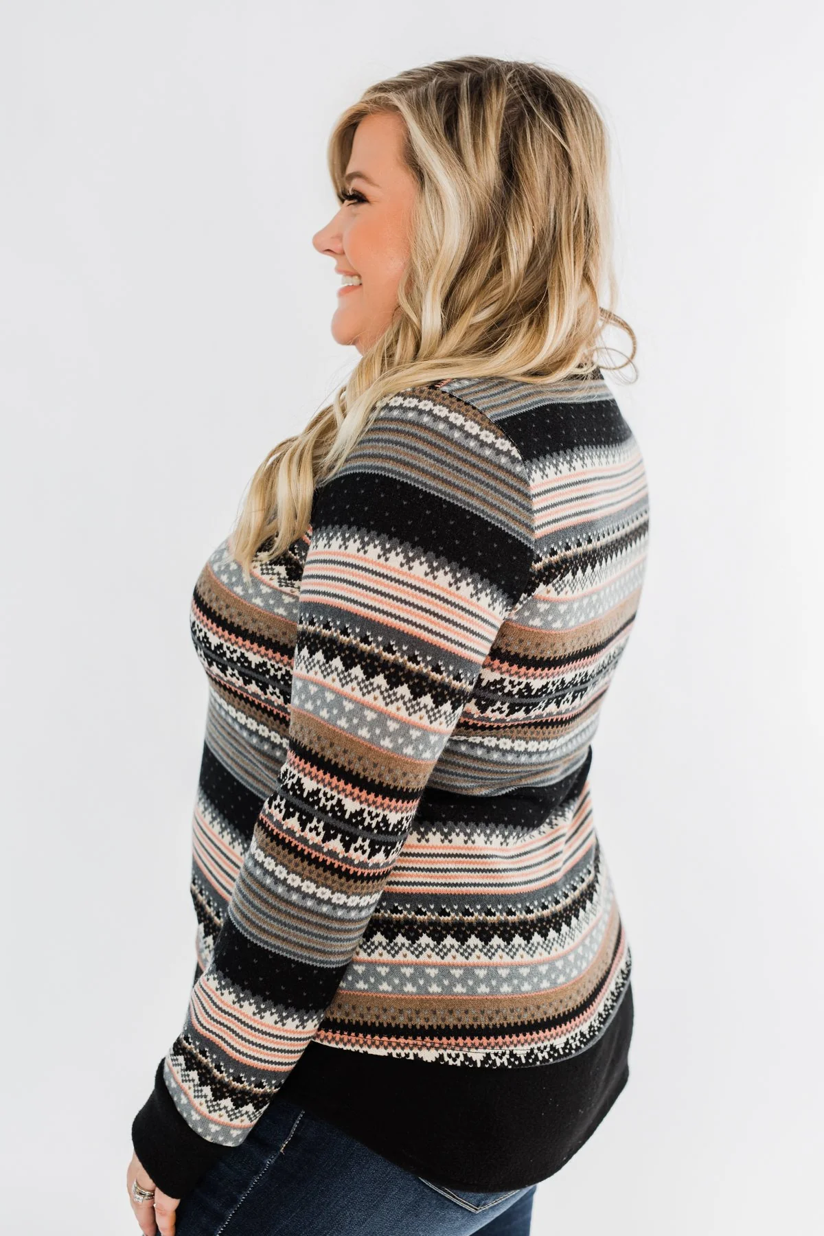 Simply Beautiful Pullover Top- Black & Pink - Image 8
