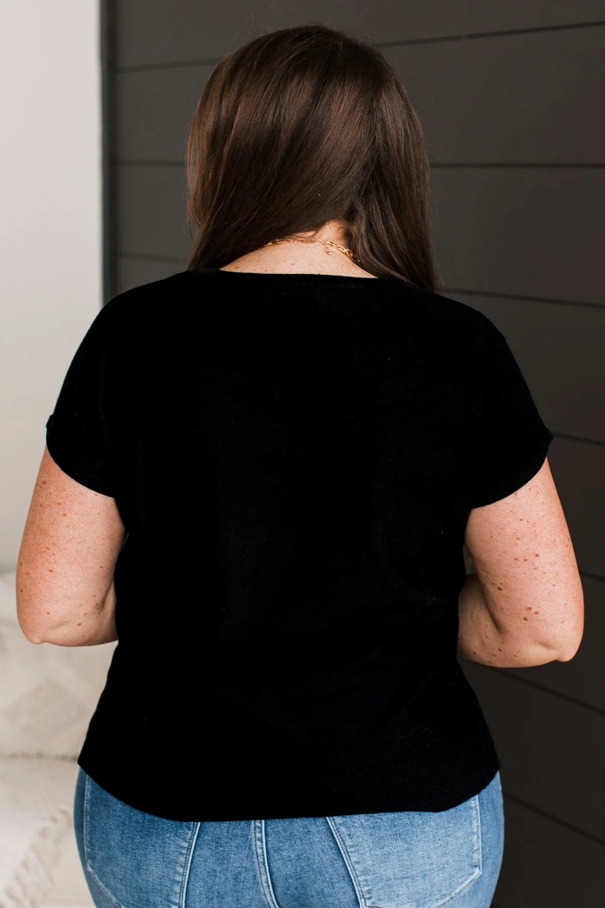 Simply Flawless V-Neck Top- Black - Image 10