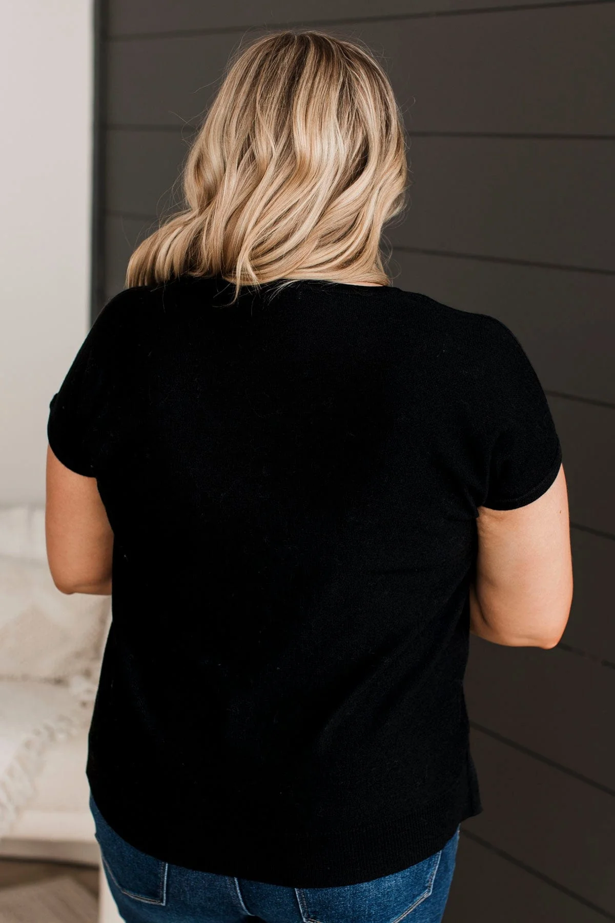 Simply Flawless V-Neck Top- Black - Image 11