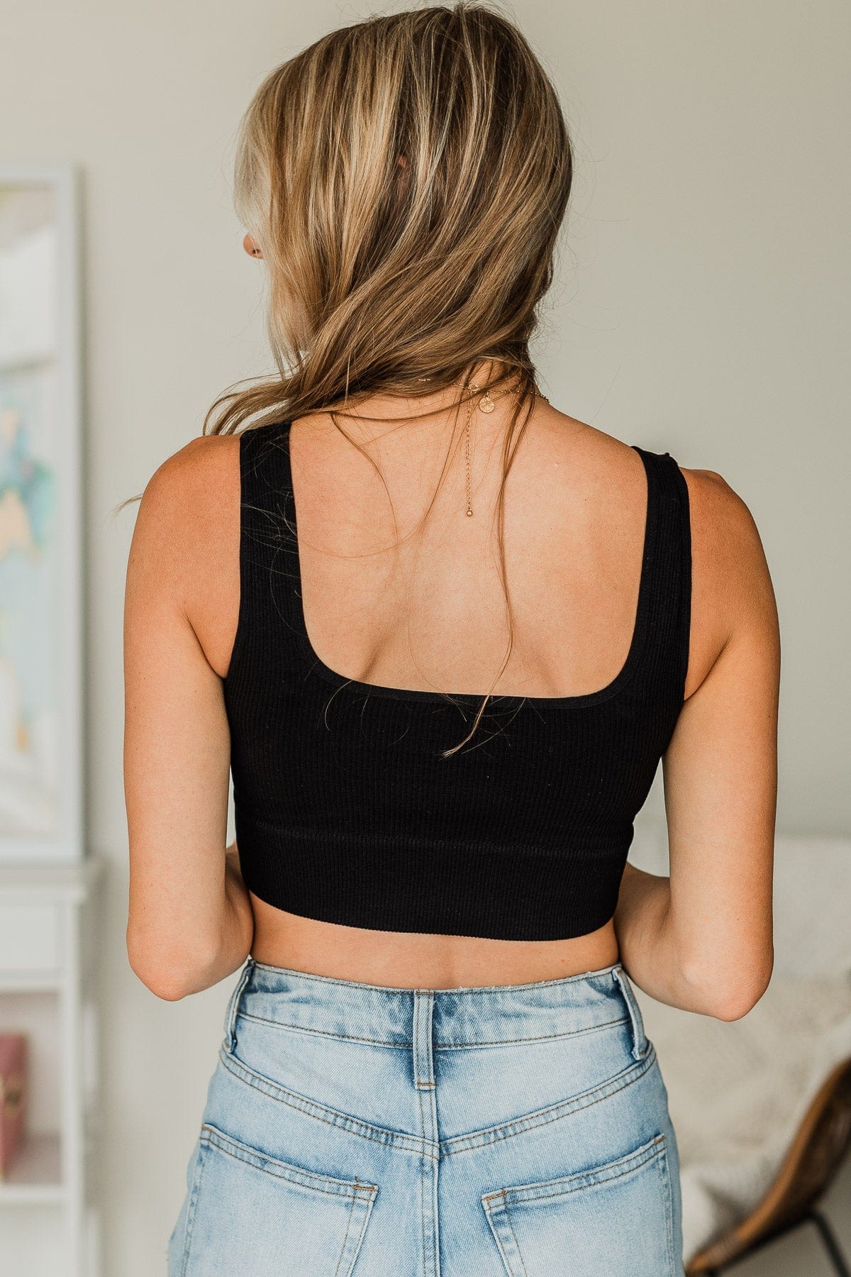 Simply Lovely Cropped Tank Top- Black - Image 8
