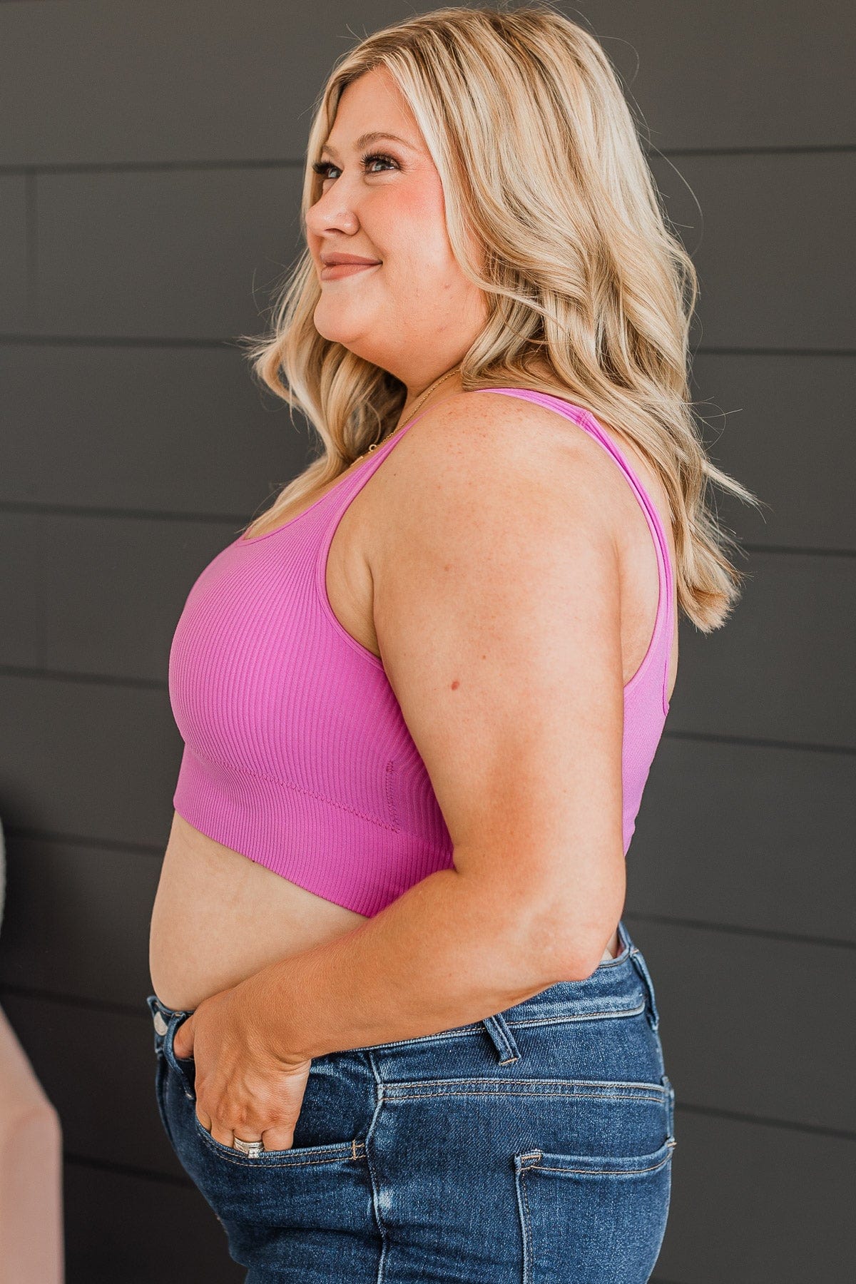 Simply Lovely Cropped Tank Top- Orchid - Image 6