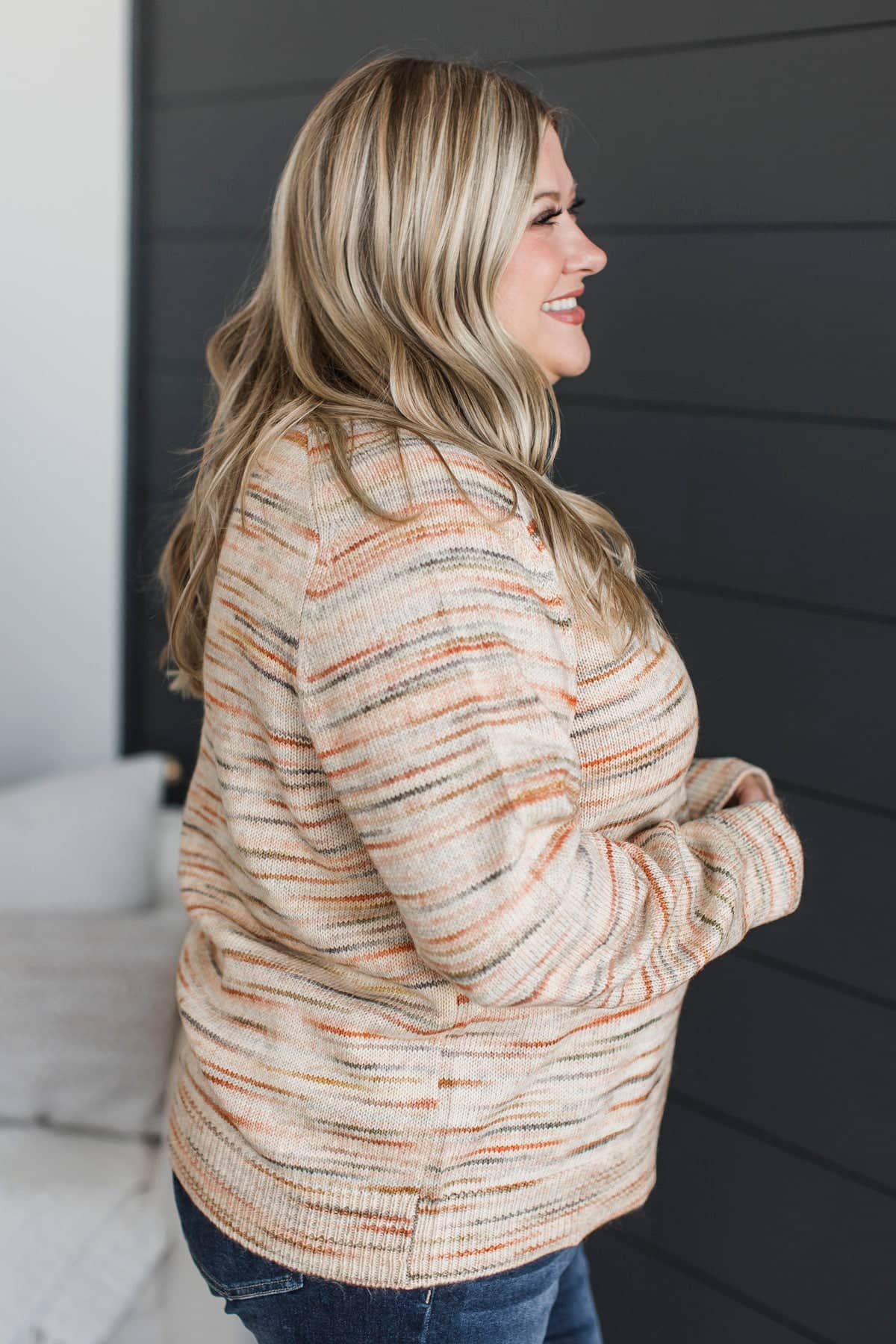 Simply Marvelous Striped Knit Sweater- Cream Multi - Image 5