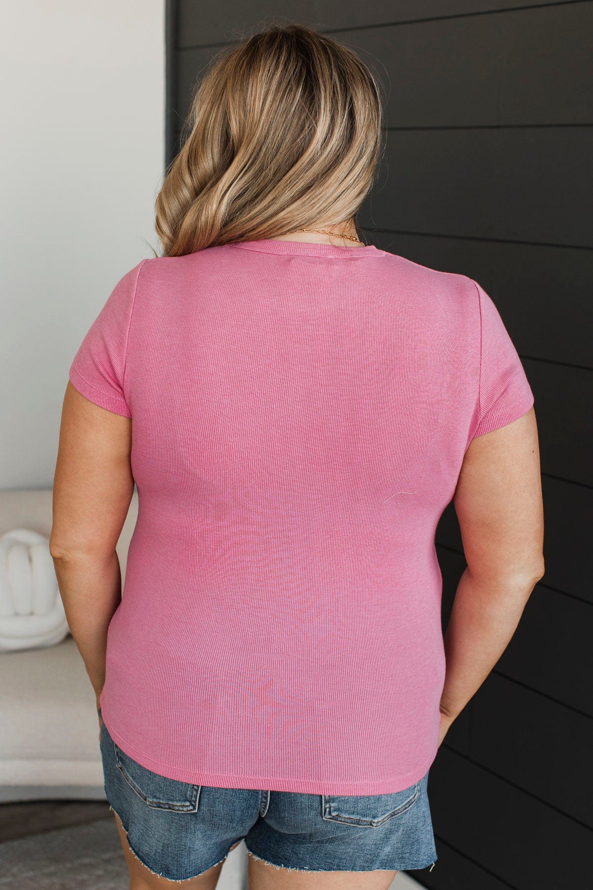Simply Riveting Short Sleeve Top- Pink - Image 8