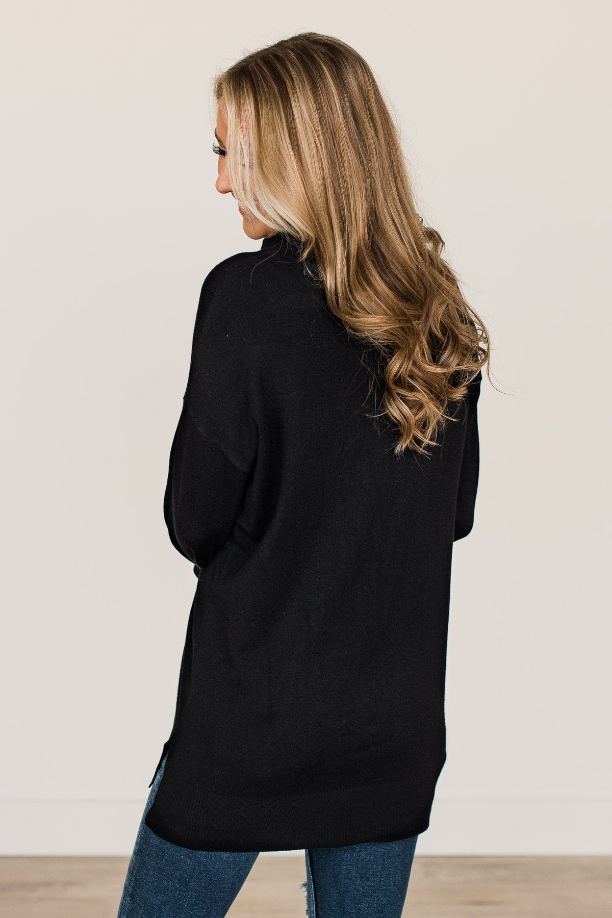 Simply The Best Cowl Neck Sweater- Black - Image 8