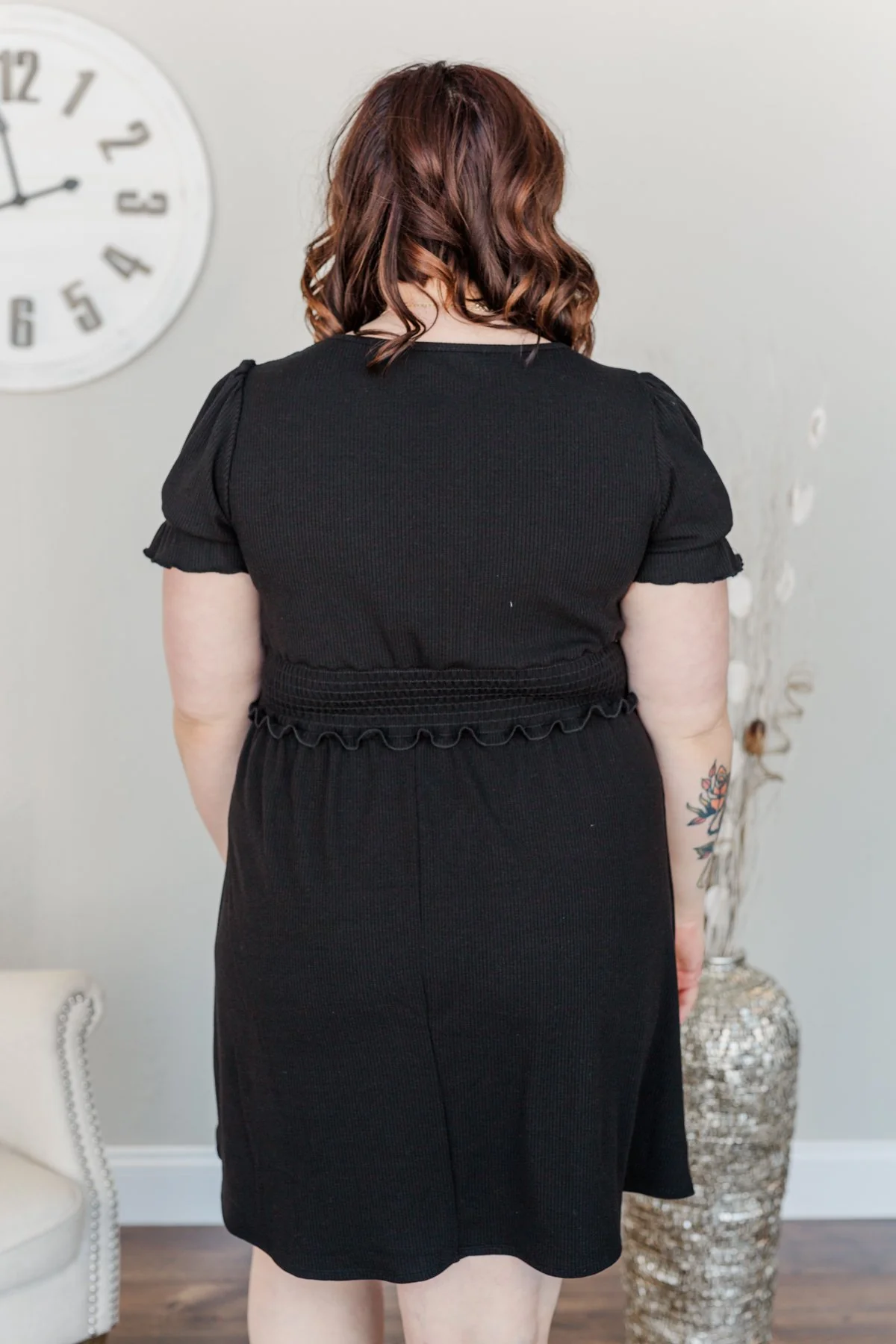 Sincere Smiles Smocked Knit Dress- Black - Image 20