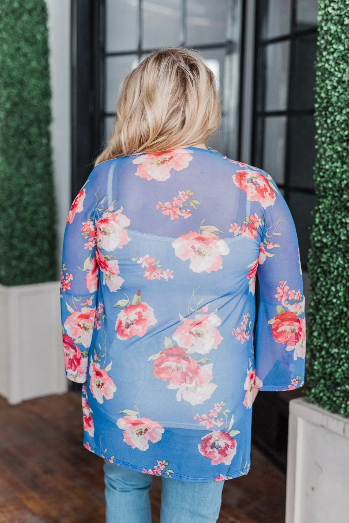 Sing A Little Louder Floral Kimono- Royal Blue - Image 14