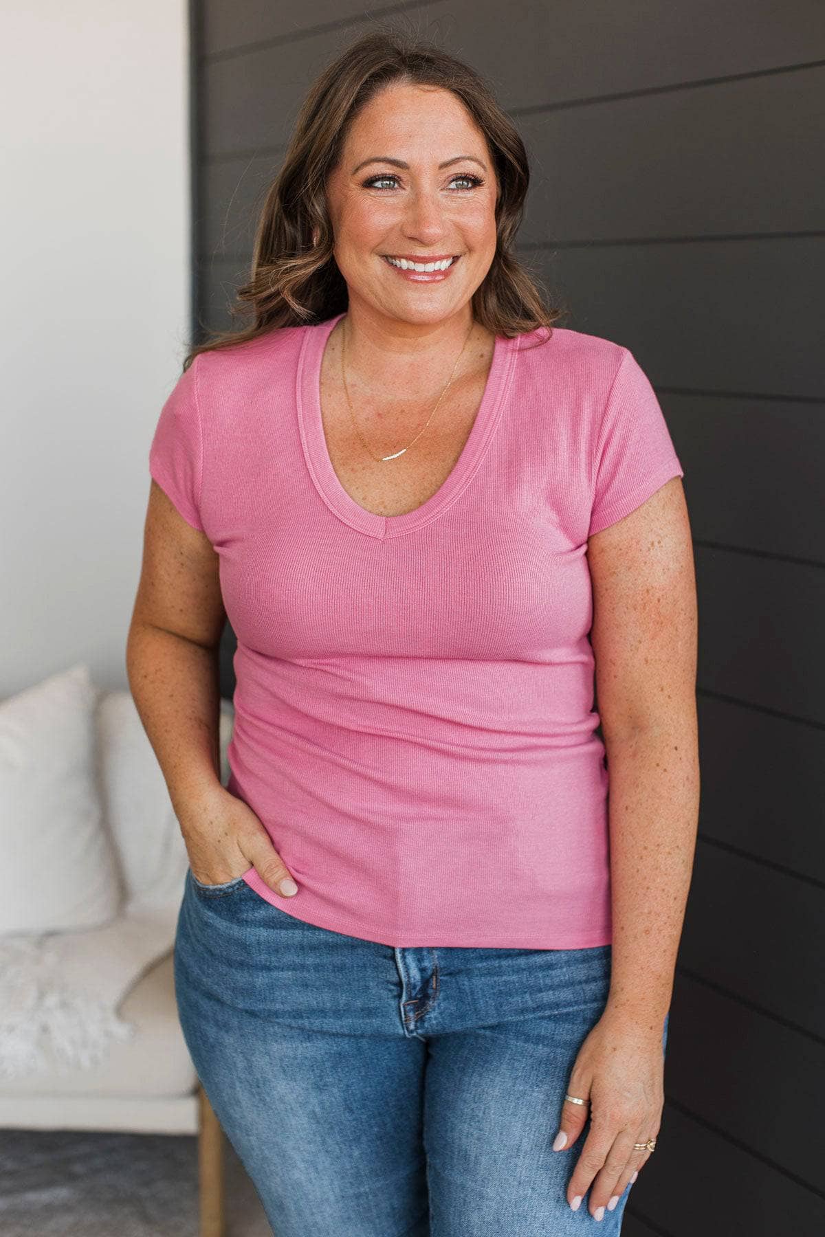 Singing for Happiness Short Sleeve Top- Pink - Image 2