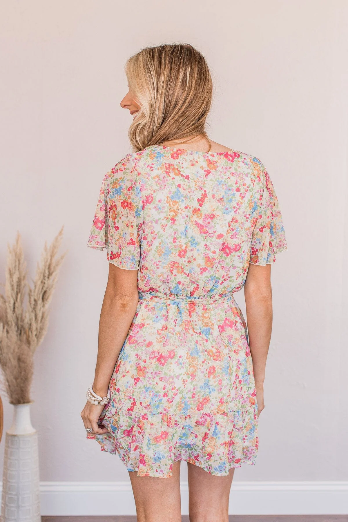 Sitting In The Garden Floral Dress- Ivory - Image 6